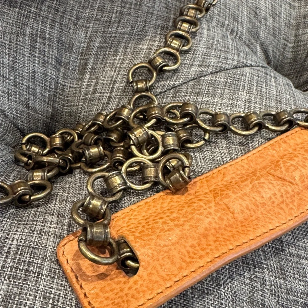 Free People Dylan Brown Distressed Leather Duffle Crossbody